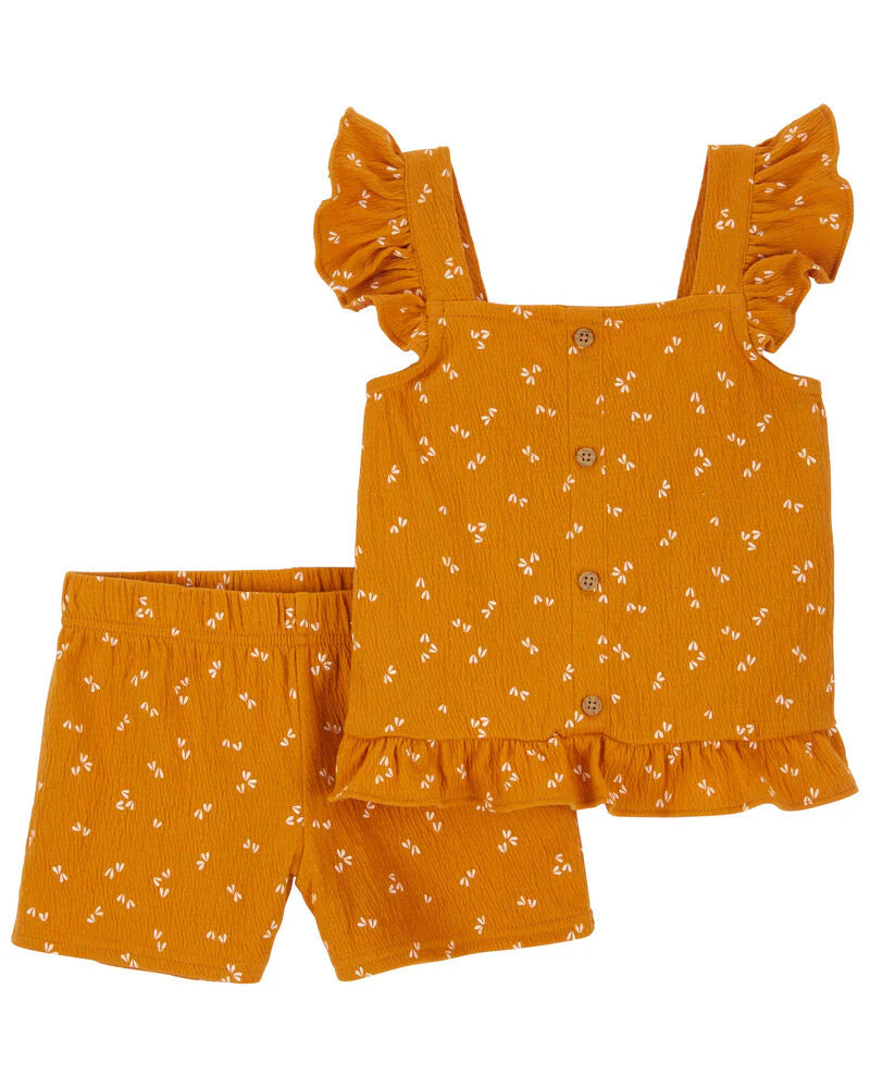 Carter's Toddler 2-Piece Floral Crinkle Jersey Outfit Set