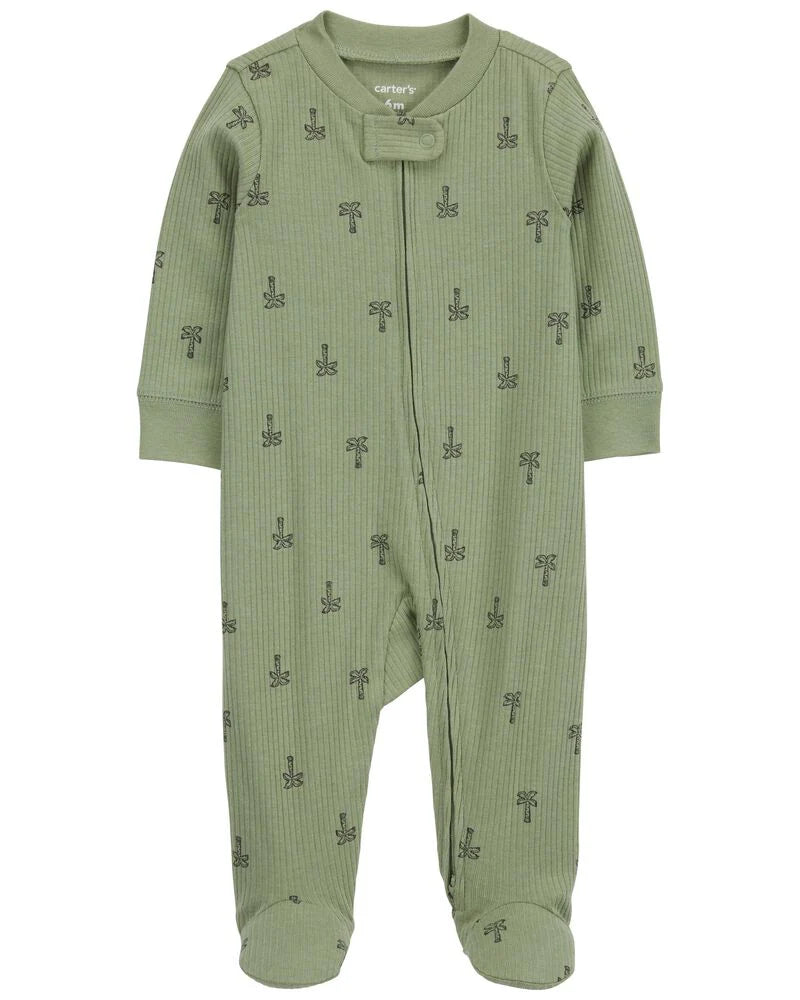 Carter's Palm Tree 2-Way Zip Cotton Sleep and Play