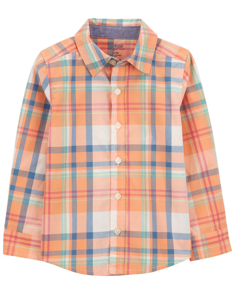 Oshkosh Plaid Button-Front Shirt
